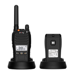 pofung PT88 PRO Professional License-Free PMR446 Portable Rechargeable Walkie Talkie, 16 Channels, LED Screen, Flashing Alarm, TOT, CTCSS/DCS, VOX and USB (Camping, Adventure) (2 Pack)