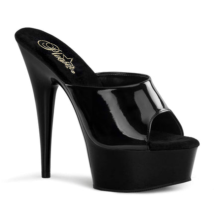 Pleaser Women's Delight-601 Platform, Transparent (Transparent (Blk Pat/Blk)), 42 EU
