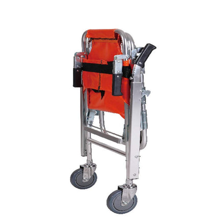 GLJY EMS Aluminum Alloy Stair Chair - Lightweight Folding Ambulance Firefighter Evacuation Chair for Emergency Vehicles with Quick Release Buckle, Orange