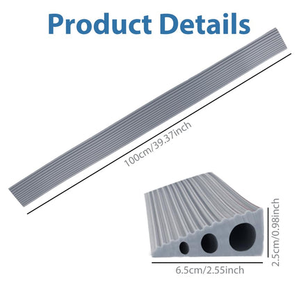 100x6.5x2.5CM threshold ramp, door threshold ramps, PVC wheelchair ramp, non-slip surface, rubber ramp, threshold ramp for wheelchairs, strollers, walkers or e-scooters (gray, 2.5)