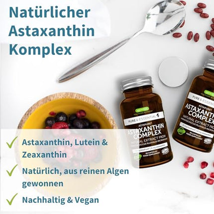Astaxanthin Complex, vegan &amp; natural antioxidants from 42mg AstaPure, with 4mg Astaxanthin + Lutein and Zeaxanthin, 90 softgels, by Igennus