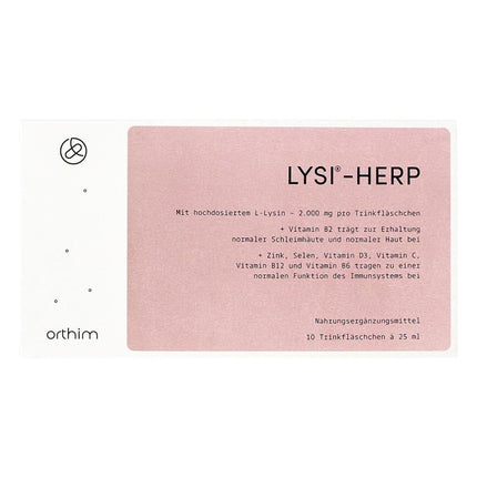 LYSI-HERP - 10 25ml vials - Highly dosed with 2,000 mg L-Lysine - Laboratory-tested, gluten-free, 100% vegan, lactose-free + produced in Germany