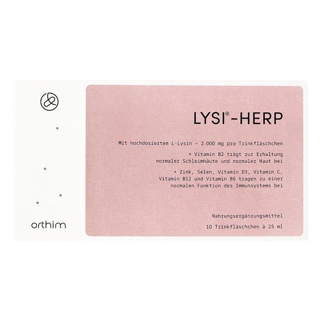 LYSI-HERP - 10 25ml vials - Highly dosed with 2,000 mg L-Lysine - Laboratory-tested, gluten-free, 100% vegan, lactose-free + produced in Germany