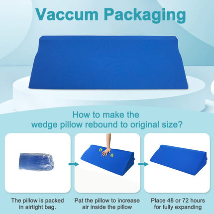 Wedge Pillow for Sleeping, Foam, Body Positioning Wedges, Adult, Hospital, Inclined Sleeping Pillows for Pressure Ulcers, Bed Sores, Treatment, Rotating Wedge, Large Body, Nursing Pillow
