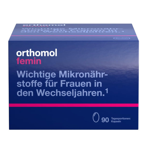 Orthomol Femin - Micronutrients for women during menopause - with biotin, selenium, zinc, evening primrose oil, coenzyme Q10, 90 daily servings