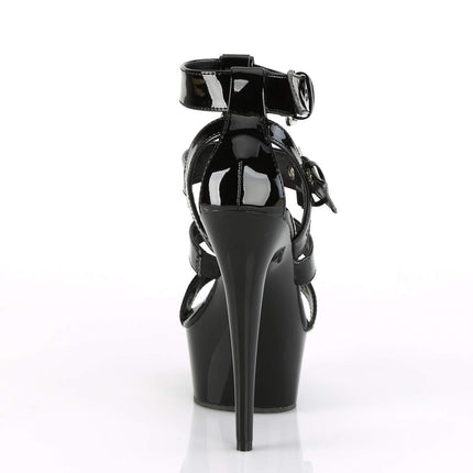 Pleaser DELIGHT-658 women's platform high heels, patent black, EU 39 (US 9)