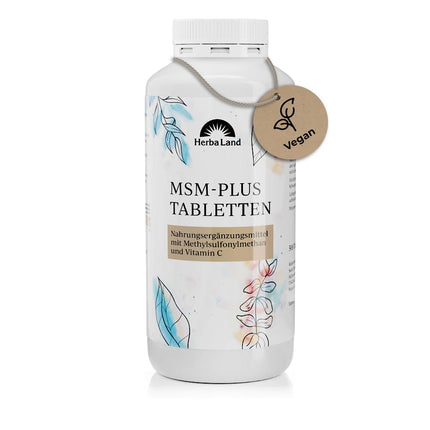 MSM Plus Tablets | Vegan | 2000 mg MSM &amp; 60 mg Vitamin C per day | 500 tablets for 8 months | Methylsulfonylmethane | Independently laboratory-tested quality | Made in Germany