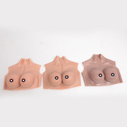 AMAZBEE Silicone Breasts, Realistic Artificial Breasts Soft BE Cups Sissy Tits for Transgender Crossdresser Cosplay Dress Up (Flesh-B Cup)