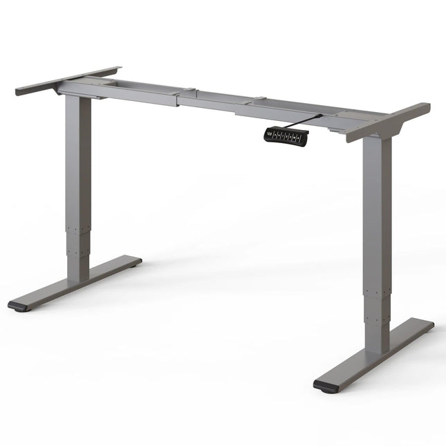 DESKSPACE PRO Plus Height-Adjustable Gray Frame | Dual-Motor Height-Adjustable Desk Frame | Electric Desk Frame with Memory Function