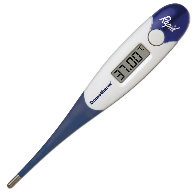 Domotherm Rapid - digital fever thermometer with 2 decimal places, memory, flexible tip, suitable for babies and children