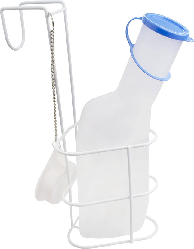 Medi-Inn Urinal Bottle PP 1000 ml for Men Milky White | with Bed Holder