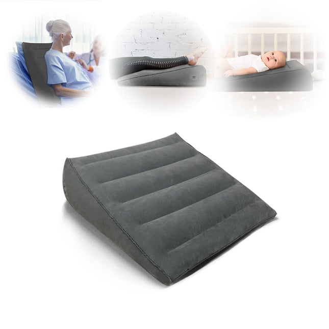 Nevife Inflatable Wedge Pillow for Reflux, Anti-Snoring, Acid Reflux, and GERD. Positioning Wedge Pillow for Knee, Arm, Pregnancy, and Side Swelling. (Gray)