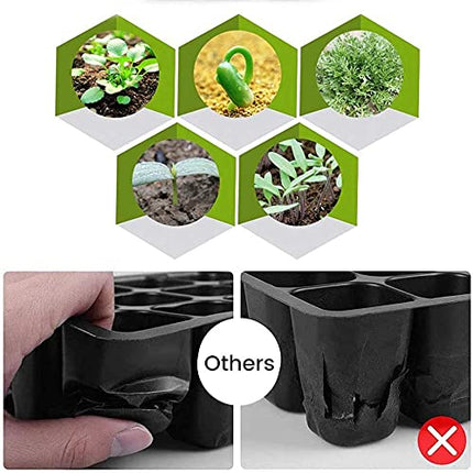 ANCLLO Indoor Greenhouse Propagator, 5 Pack 60 Cells Mini Greenhouse Propagation Set Seedling Starter Trays Greenhouse Propagation Tray with Domes and Base for Starting Seeds