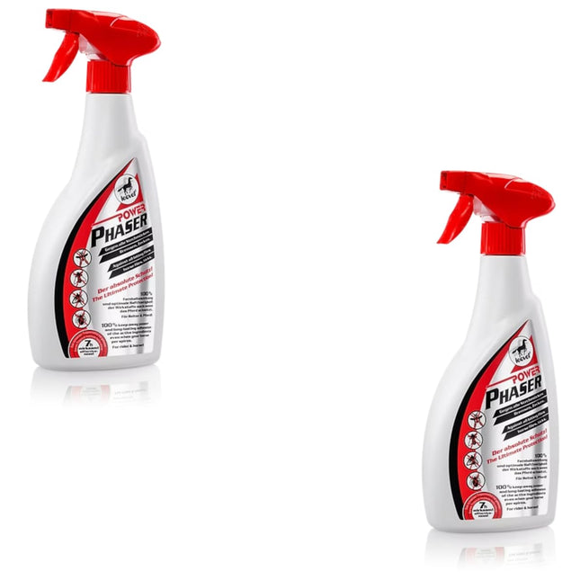 Leovet Power Phaser | Twin Pack | 2 x 550 ml | Insect repellent for horses | For repelling insects and horseflies | With natural plant oils | ADMR compliant