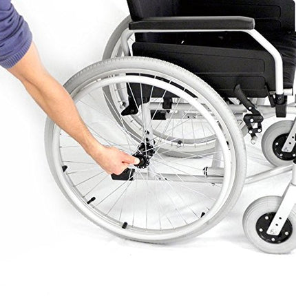 bescomedical Primus MS 2.0 wheelchair - foldable transport wheelchair - travel wheelchair with quick-release axle system - aluminum frame in metallic gray - seat width 49 cm - folding wheelchair - transit wheelchair
