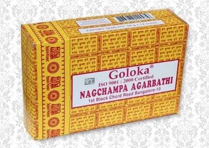 Goloka Nag Champa Incense Sticks, 16 Grams x 12 Boxes, 12 Sticks (Pack of 1)