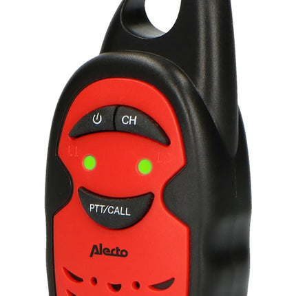 Alecto FR-05 - Walkie Talkie for Kids - 3-kilometer Range - 3 Channels - 2 Radios - Up to 35 Hours Standby - Red/Black