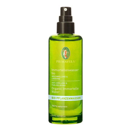PRIMAVERA Organic Immortelle Plant Water 100 ml Vegan – Body Spray, First Aid Spray – decongestant, soothing for bruises and sore muscles