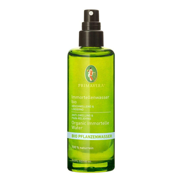 PRIMAVERA Organic Immortelle Plant Water 100 ml Vegan – Body Spray, First Aid Spray – decongestant, soothing for bruises and sore muscles