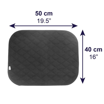 KMINA - Incontinence Pad Washable Wheelchair 5 Layers, 40x50 cm, Reusable Chair Cover Black - Made in Europe
