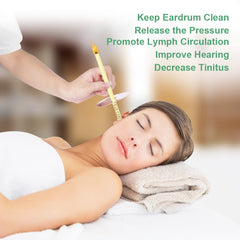 ACWOO Natural Ear Candles, 24 Pieces Earwax Remover Candles Ear Candle Kit, Ear Candles for Cleaning with 12 Protective Discs, Ear Candles for Cleaning and Relaxation, Beige