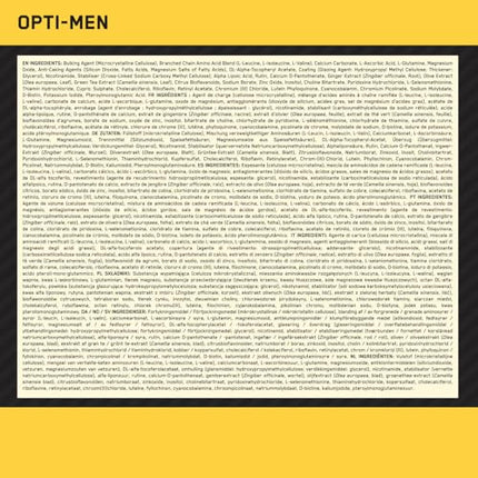 Optimum Nutrition Opti-Men Multivitamin Supplement for Men with Vitamin D, Vitamin C, Vitamin B6 and Amino Acids, Unflavored, 60 Servings, 180 Capsules