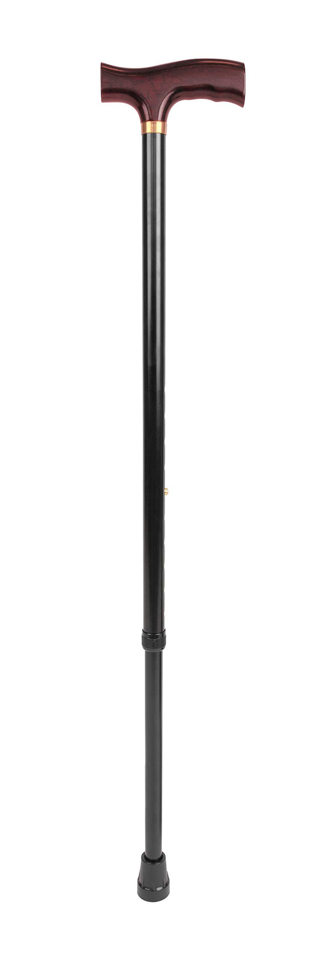 Alberts 140700 Walking Stick | Height-adjustable | Stick: aluminum, handle: wood, black