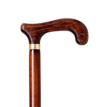 Wooden walking stick, dark brown, 90 cm (618)
