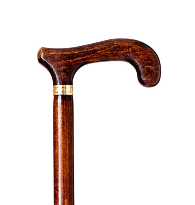 Wooden walking stick, dark brown, 90 cm (618)