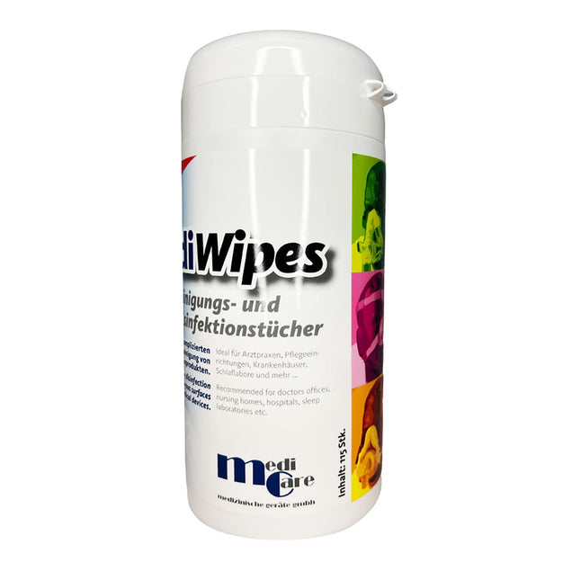 Mediwipes CPAP cleaning wipes with neutral fragrance, dispenser box with 115 wipes