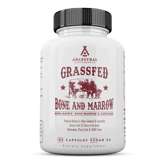 Ancestral Supplements - Grass-Fed Beef Bones &amp; Bone Marrow - 180 Capsules