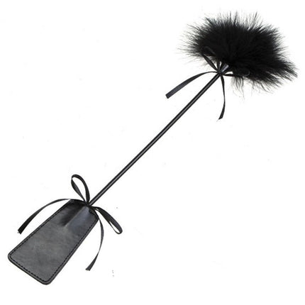 Feather tickler 2-in-1 with whip - Sex toy feather flirting feather tickler paddle crop soft whip SM fetish sex toy for extreme BDSMS bondage set