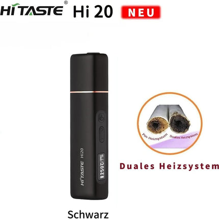 HI TASTE Hi20 Tobacco Heater Compatible with IQOS HEETS, Great Taste, 3200mAh Large Battery, Dual Heating System &amp; Bottom Heating for Sticks, Adjustable Temperature, OLED Display (Charming Black)
