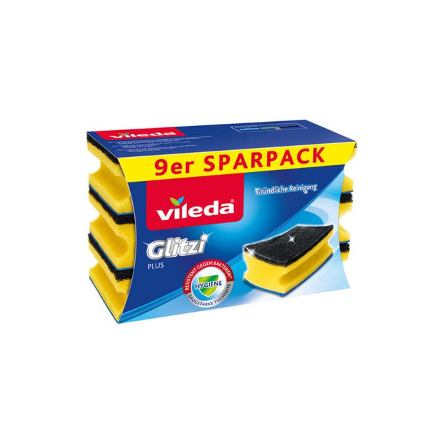 Vileda Scourer, Foam, Blue, Pack of 9
