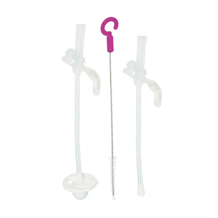 b.box Replacement Straw Pack for Training Cups, with 1 Replacement Straw, 1 Replacement Straw with Weight, 1 Cleaning Brush | For b.box Training Cups, White
