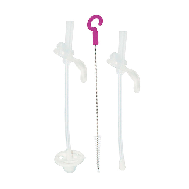 b.box Replacement Straw Pack for Training Cups, with 1 Replacement Straw, 1 Replacement Straw with Weight, 1 Cleaning Brush | For b.box Training Cups, White