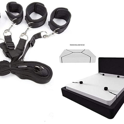 BondageSet Bed Restraints Sex Toy for Couples Extreme Bed Restraints with Handcuffs, Bed Set Bed Restraints Ankle Cuffs