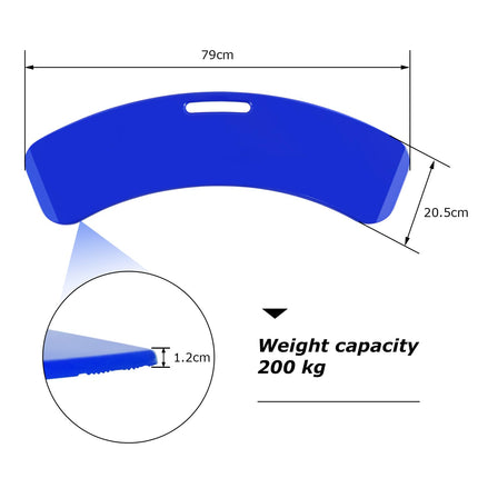 LOSCHEN Transfer Board, Patient Pusher for Transferring Patients or Disabled Persons from a Wheelchair to Bed, Toilet, Bathtub, Car - Push Board with One Handle (Blue)