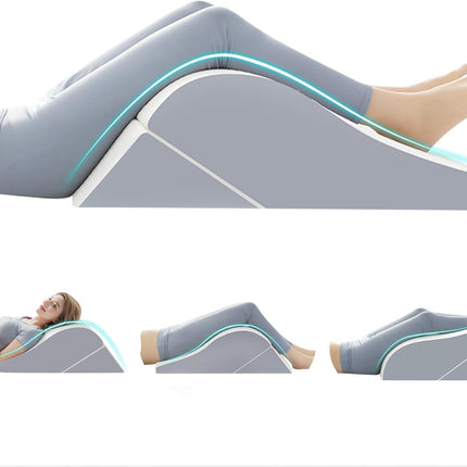 2PCS Leg Elevation Wedge Pillow for Sleeping, Leg Wedge Pillow after Knee Replacement after Surgery, Leg Wedges for Elevation for Swelling, Circulation, Adjustable 3-in-1 Height Foam Pillow Wedge