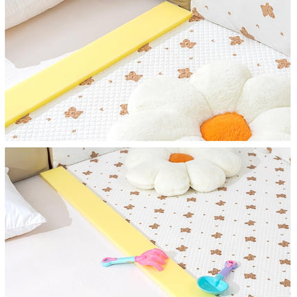 T-shaped high-density foam for filling 2-5 cm gaps between mattress and bed/mattress/wall, 200 cm long headboard pillow, rectangular bed gap filler (4 cm gap)
