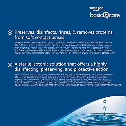 Amazon Basic Care All-In-One Soft Contact Lens Solution, 360ml, 3-Pack