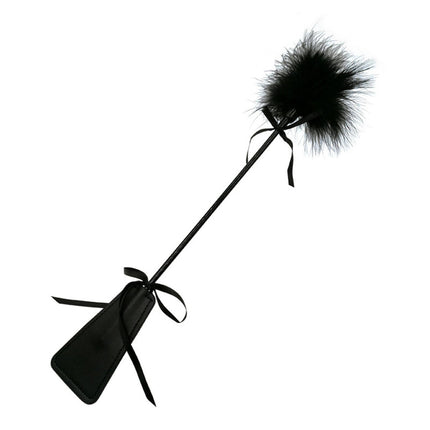 Feather tickler 2-in-1 with whip - Sex toy feather flirting feather tickler paddle crop soft whip SM fetish sex toy for extreme BDSMS bondage set