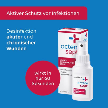 octenisept Wound Disinfection Spray – painless antiseptic for the treatment of acute and chronic wounds, protects against wound infections, 50 ml solution