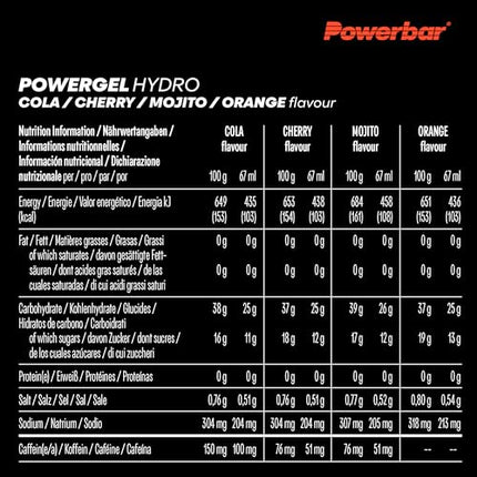 Powerbar PowerGel Hydro Multiflavorbox 12x67ml - High Carb Energy Gel + Sodium