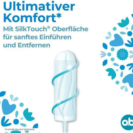 whether ProComfort Super Plus (32 pieces), tampons for very heavy days, SilkTouch surface &amp; Dynamic Fit technology for more comfort and reliable protection during your period