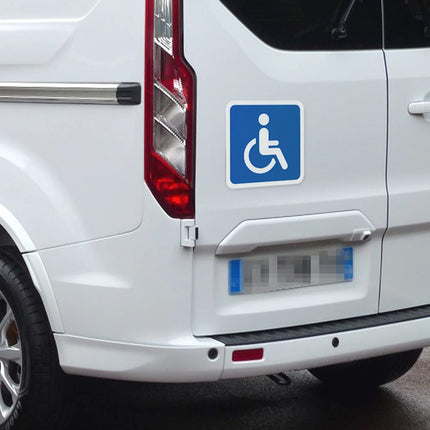 1x magnetic sign wheelchair user 15x15cm + 2x sticker disabled sign magnetic foil car wheelchair from STROBO