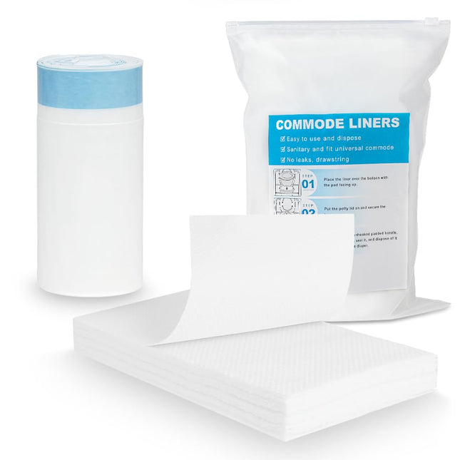 ACWOO Toilet Bags with Absorbent Pads, 40 Pack Bedpan Liners, Disposable Commode Toilet Pads, Portable Toilet Bags, Super Absorbent