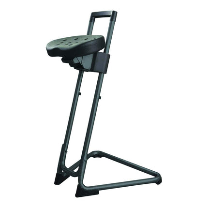 STIER standing aid with black steel frame, seat height 600-850 mm, PU seat