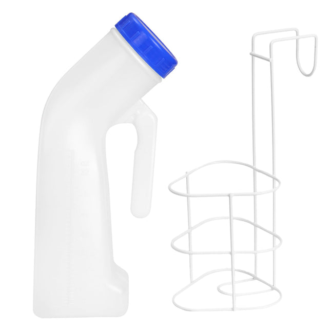 Urinal bottle for men women urinal bottles 1000ml emergency urinal portable mobile toilet pee bottle with bed holder urinal bottle with screw cap for travel emergency bed camping