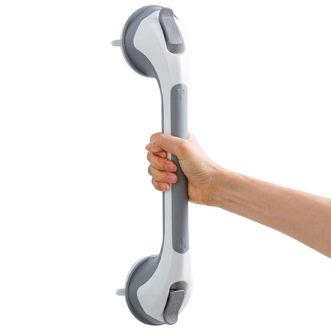 TAILI Grab Bars for Seniors, MAX 110 KG Grab Bar Shower without Drilling, 43 CM Shower Handle for Seniors without Drilling, Removable Shower Handle with Suction Cup, Bathtub Handle, Grab Bars, Gray